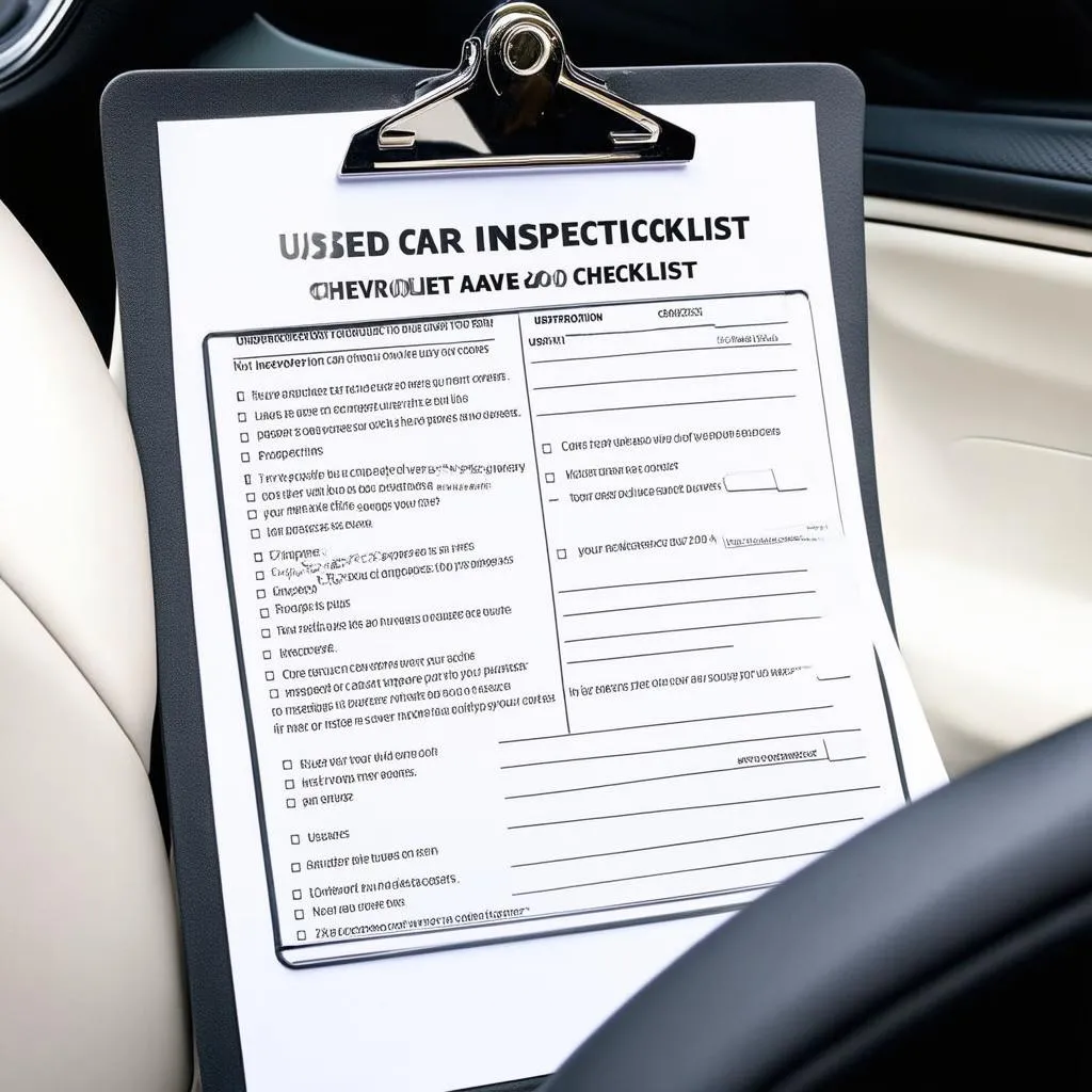 Used car inspection checklist