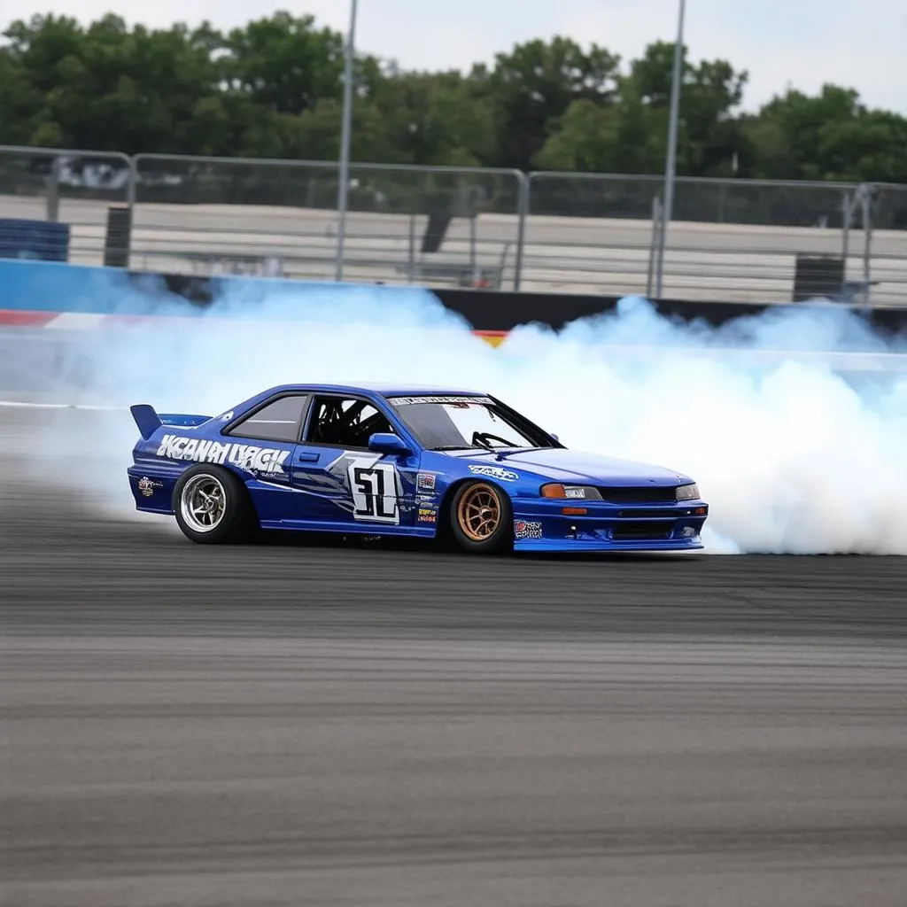 Voiture de drift 1/10 en action