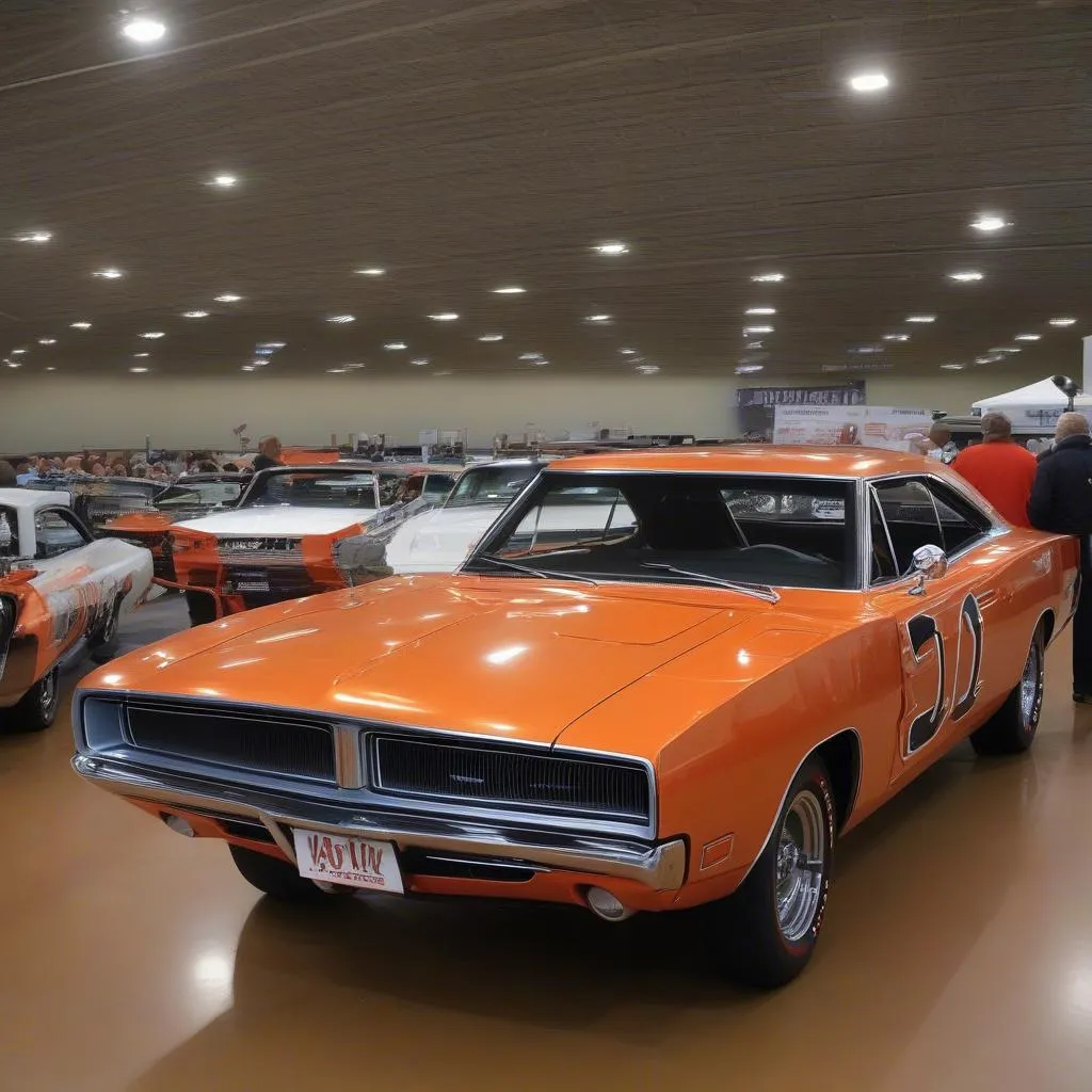 Voiture orange General Lee en exposition