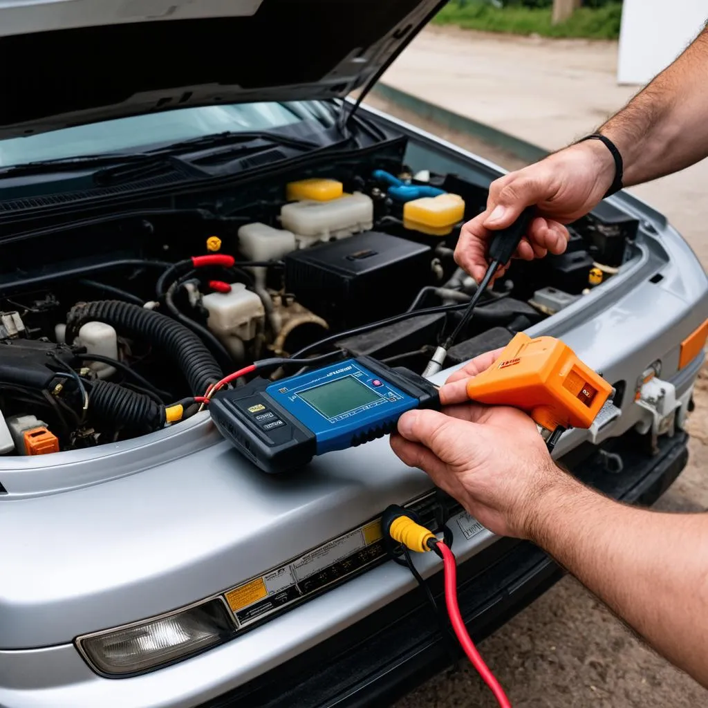 OBD scanner in use