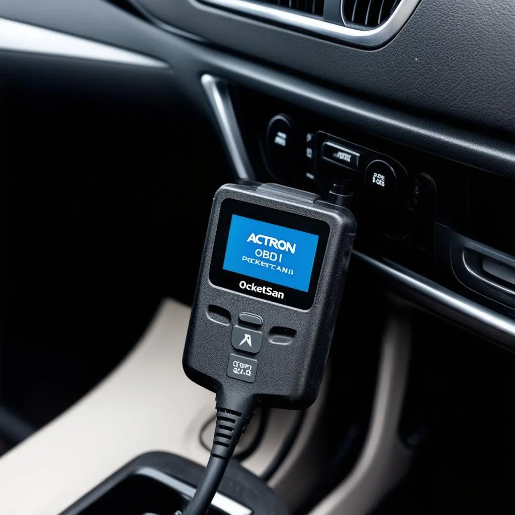 Actron OBD II PocketScan connecté à une voiture