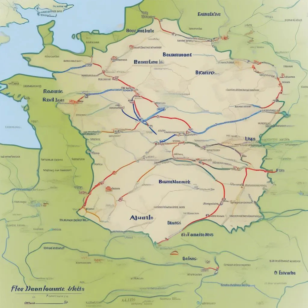 Carte routière d'Alès à Beaumont-lès-Autels