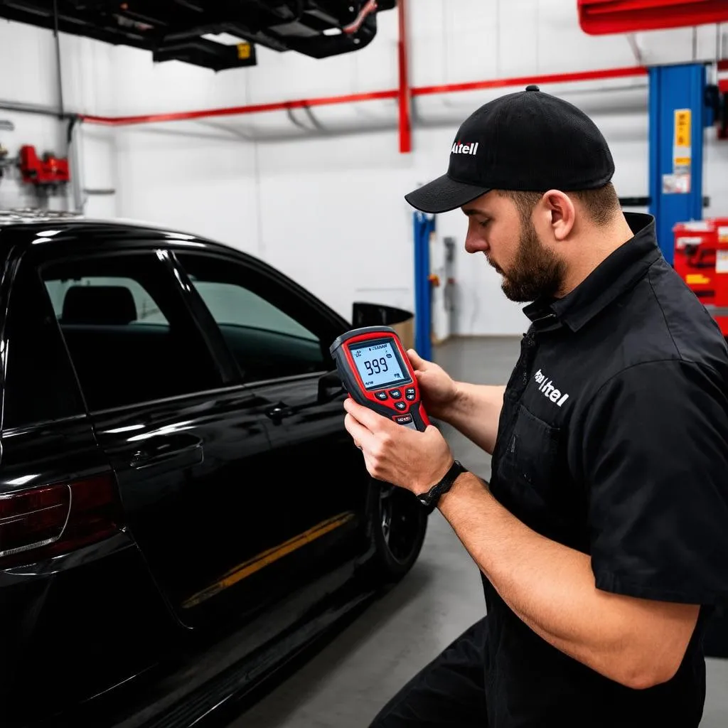 Mechanic Using Autel 539