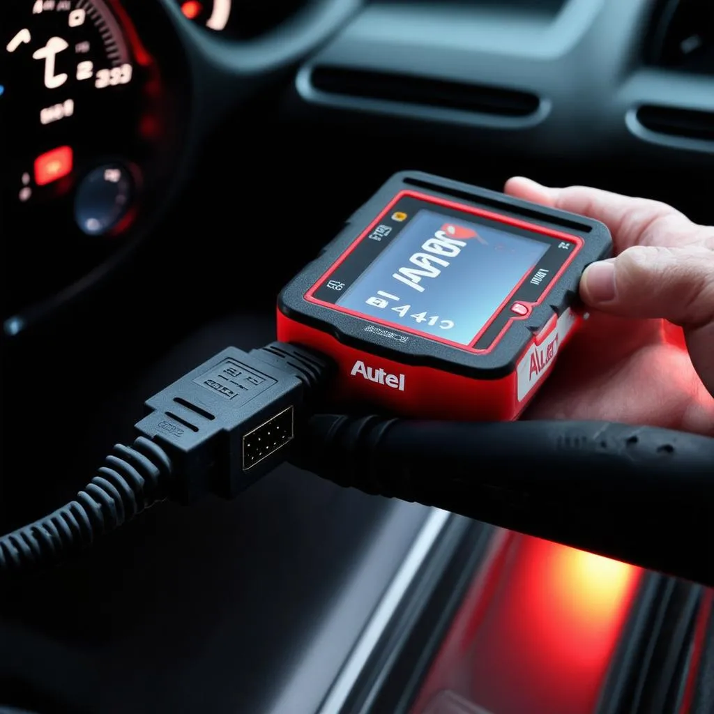 Autel AL419 Connected to Car OBD2 Port