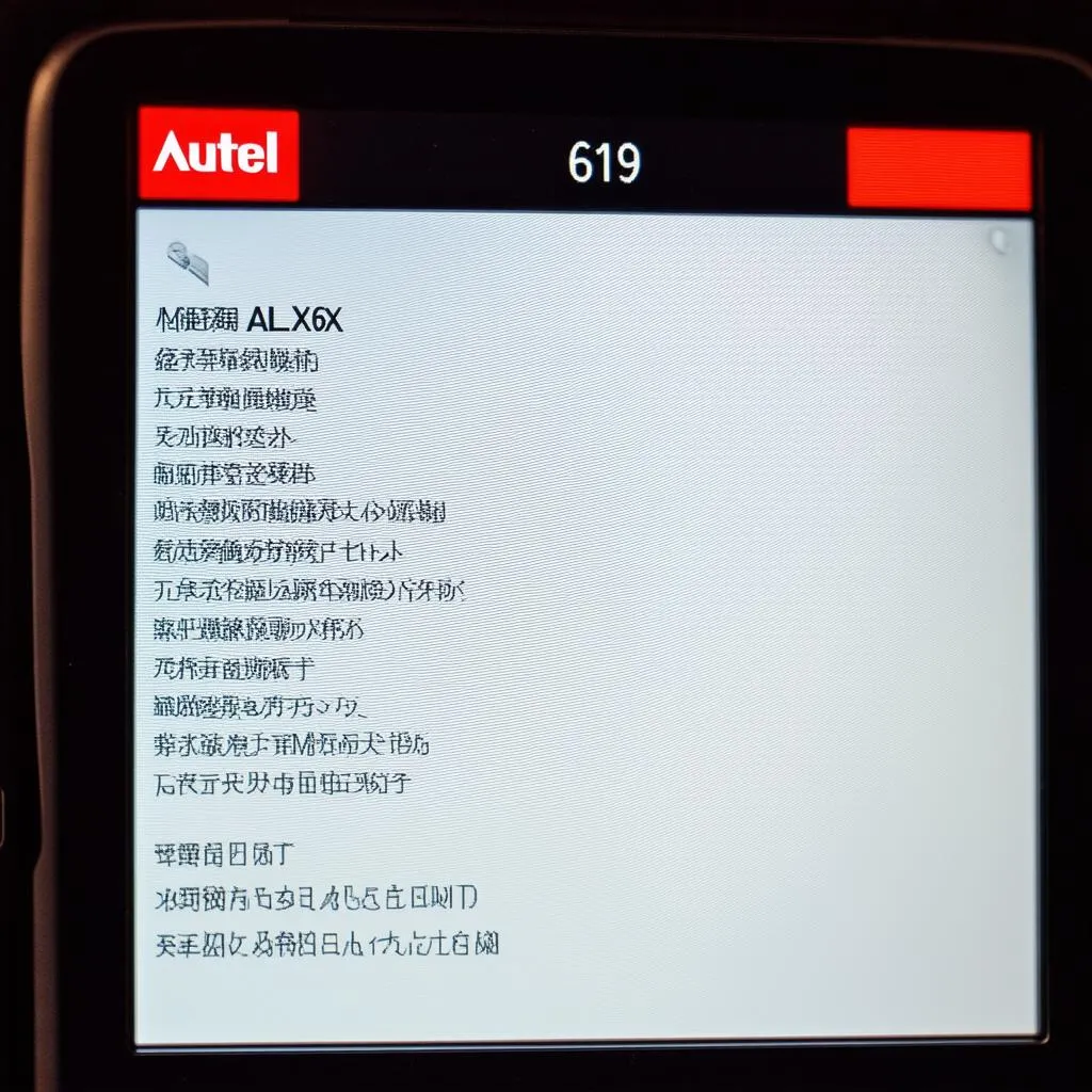 Menu Autel AL619