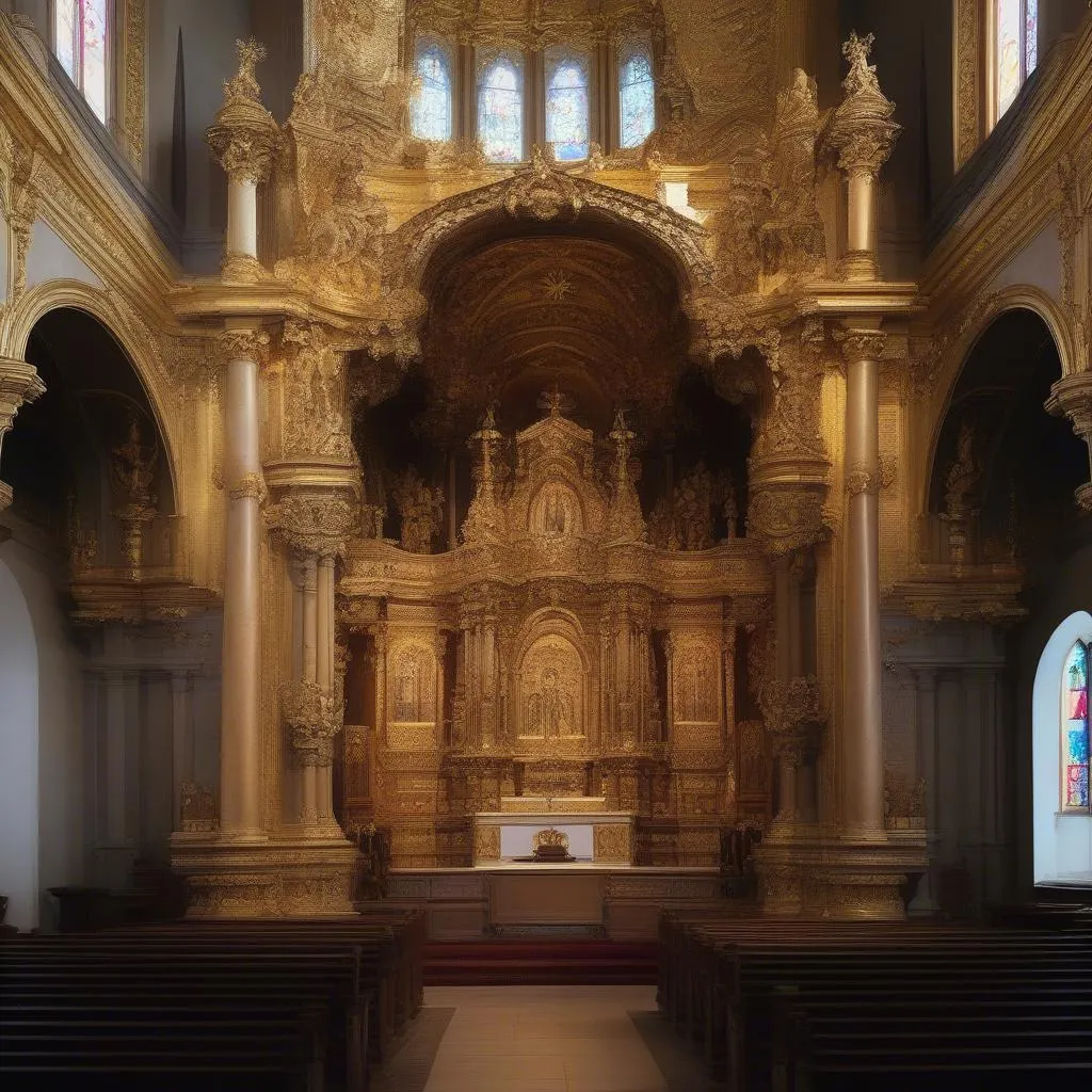 Autel baroque dans l'église Saint-André de Grenoble