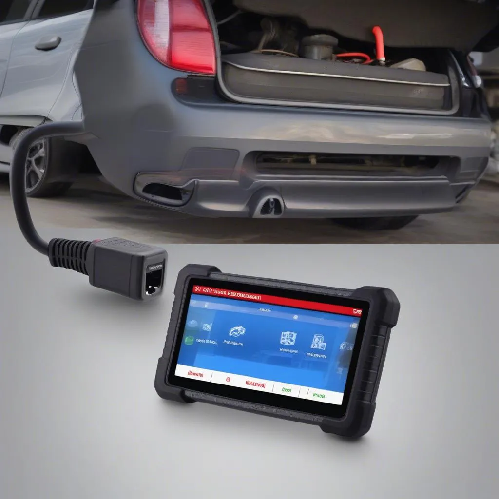 Dispositivo Autel conectado à porta OBD2