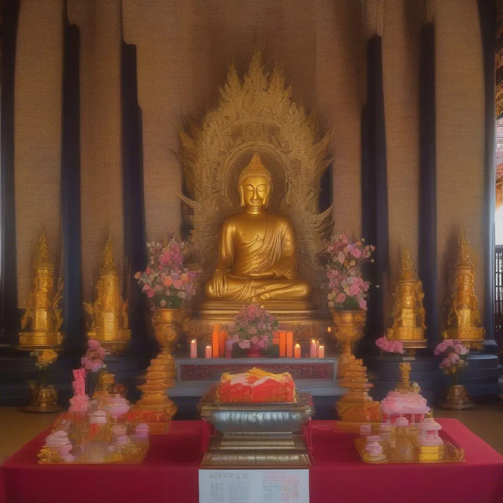 Autel du culte de bouddha 13eme