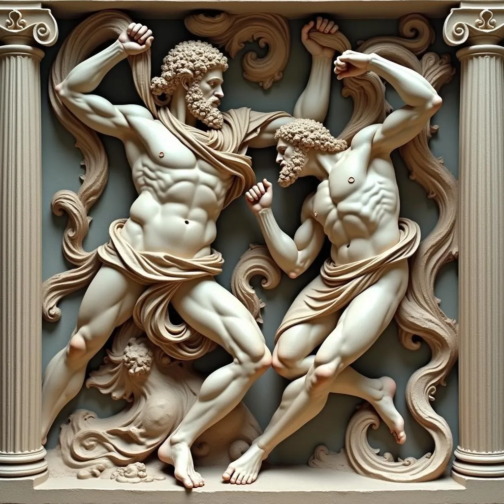 Sculpture de l'Autel de Pergame, représentant Zeus combattant les Titans