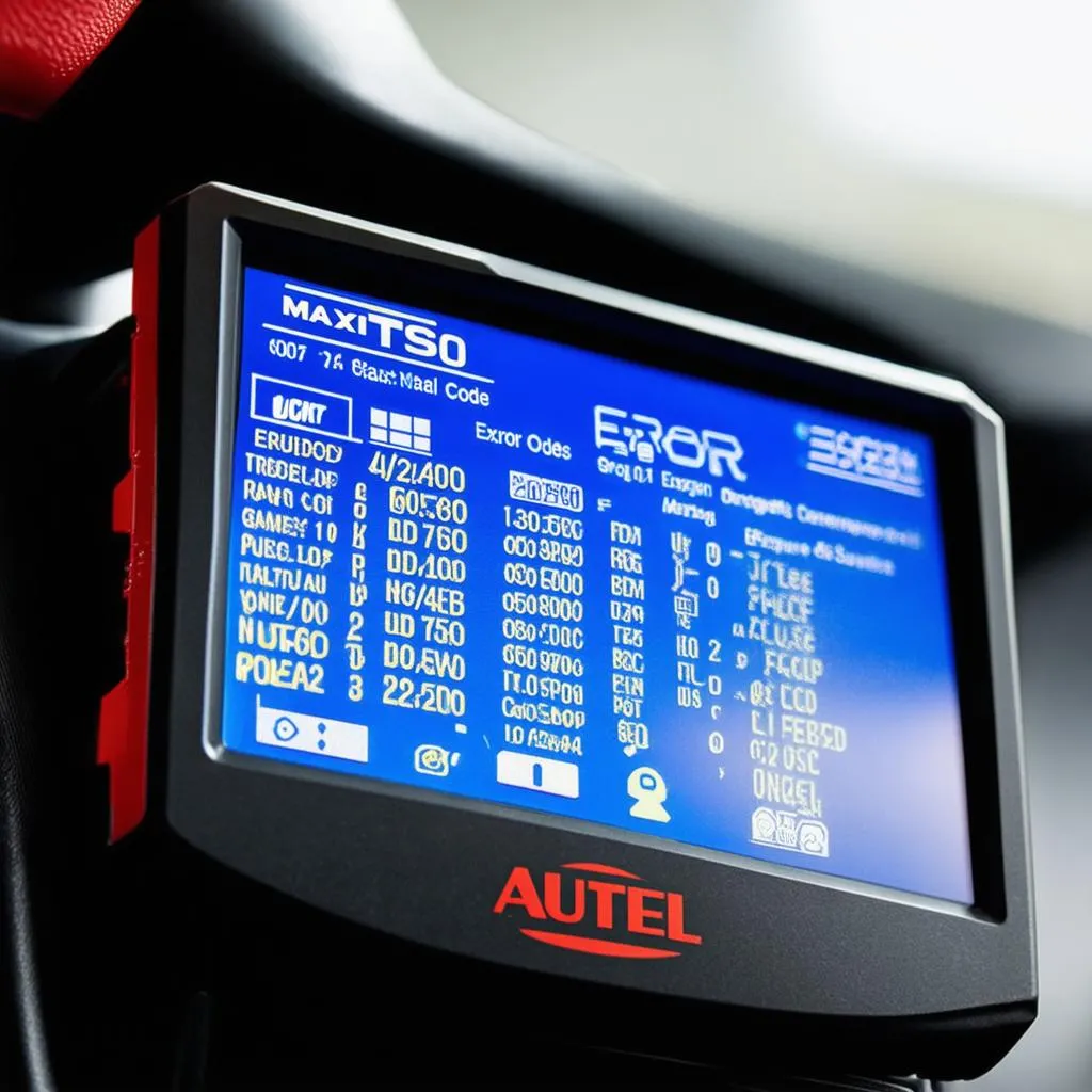 Autel MaxiTS401 displaying error codes on its screen