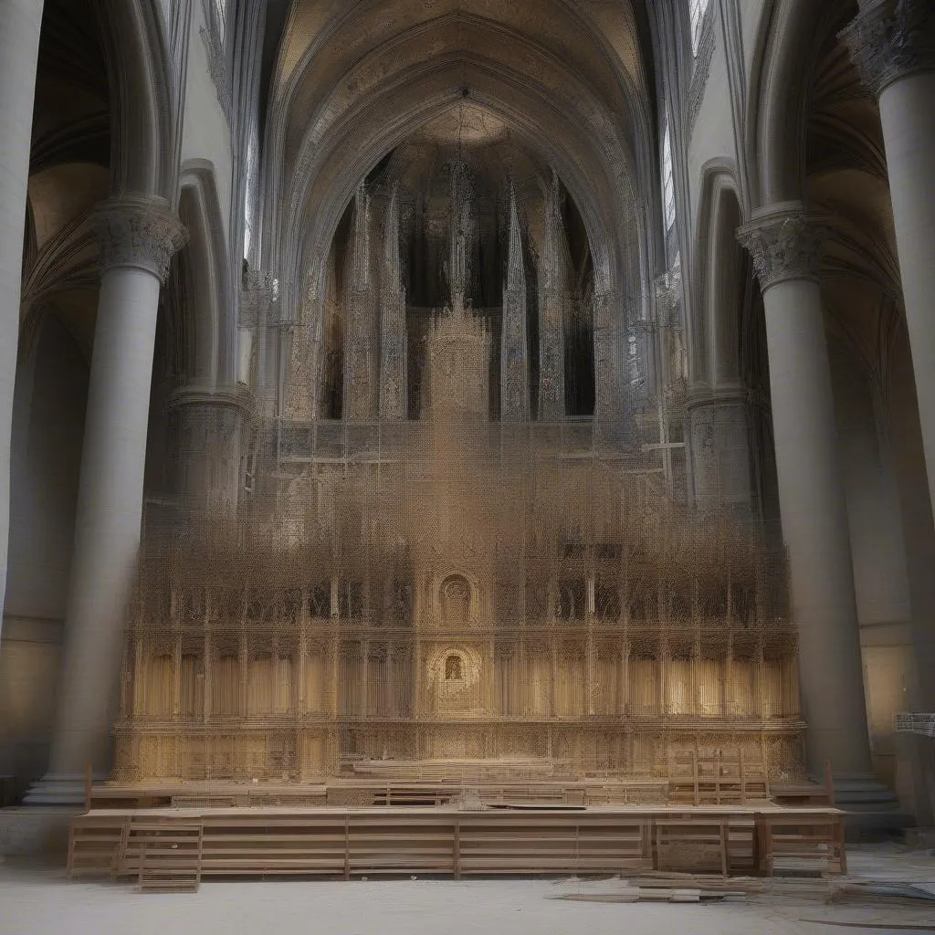 Restauration de l'autel de la cathédrale Notre-Dame de Paris après l'incendie de 2019