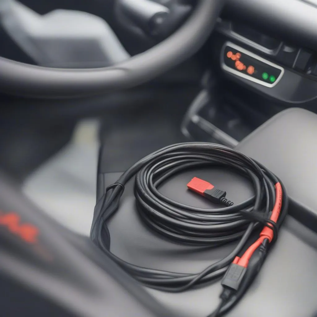 Autel Scanner Cable connected to car