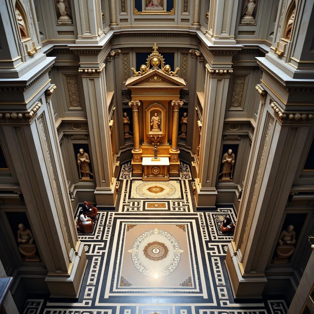 Vue aérienne de l'autel du Vatican