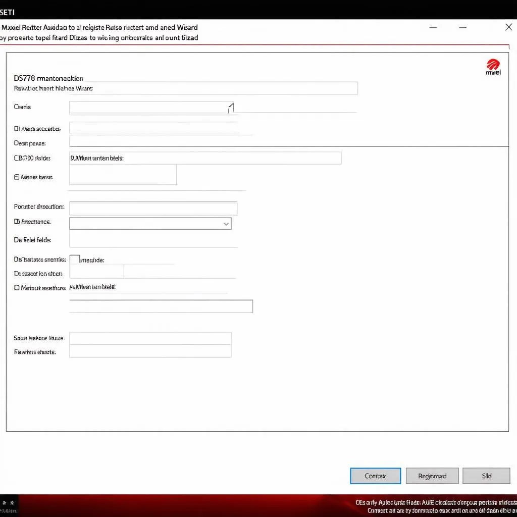 Autel Maxidas DS708 register wizard screen