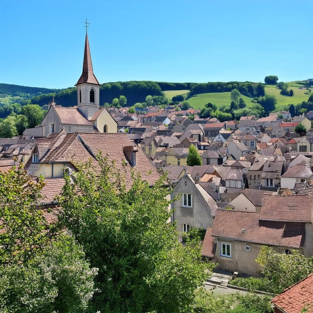 Vue pittoresque du village de Beaumont-lès-Autels