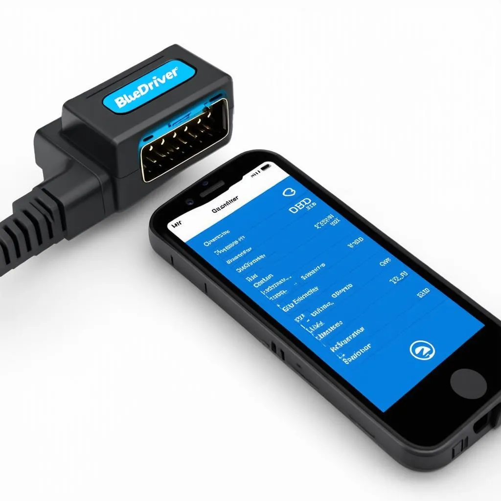 BlueDriver OBD Scanner connected to car