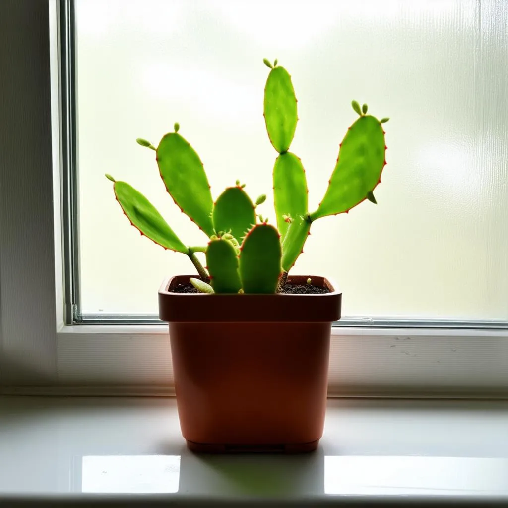 Cactus de Noël dans un intérieur