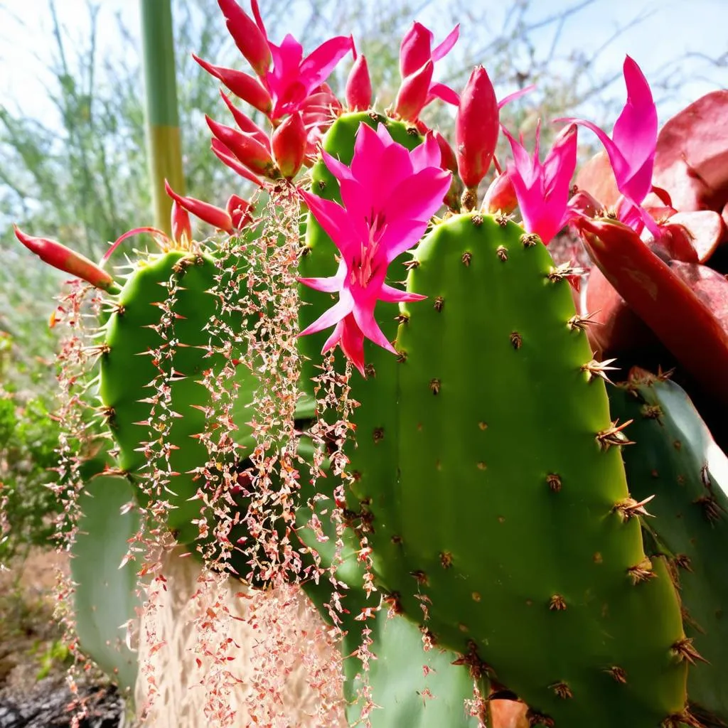 Cactus de Noël en fleurs