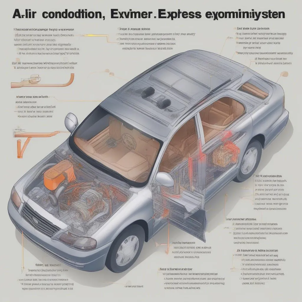 Composants de la climatisation d'une voiture