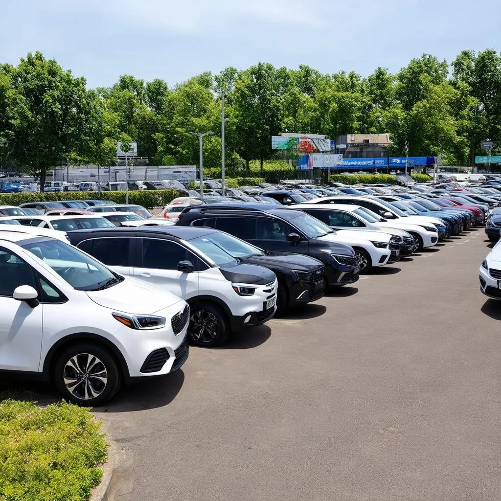 Parc automobile avec une variété de véhicules