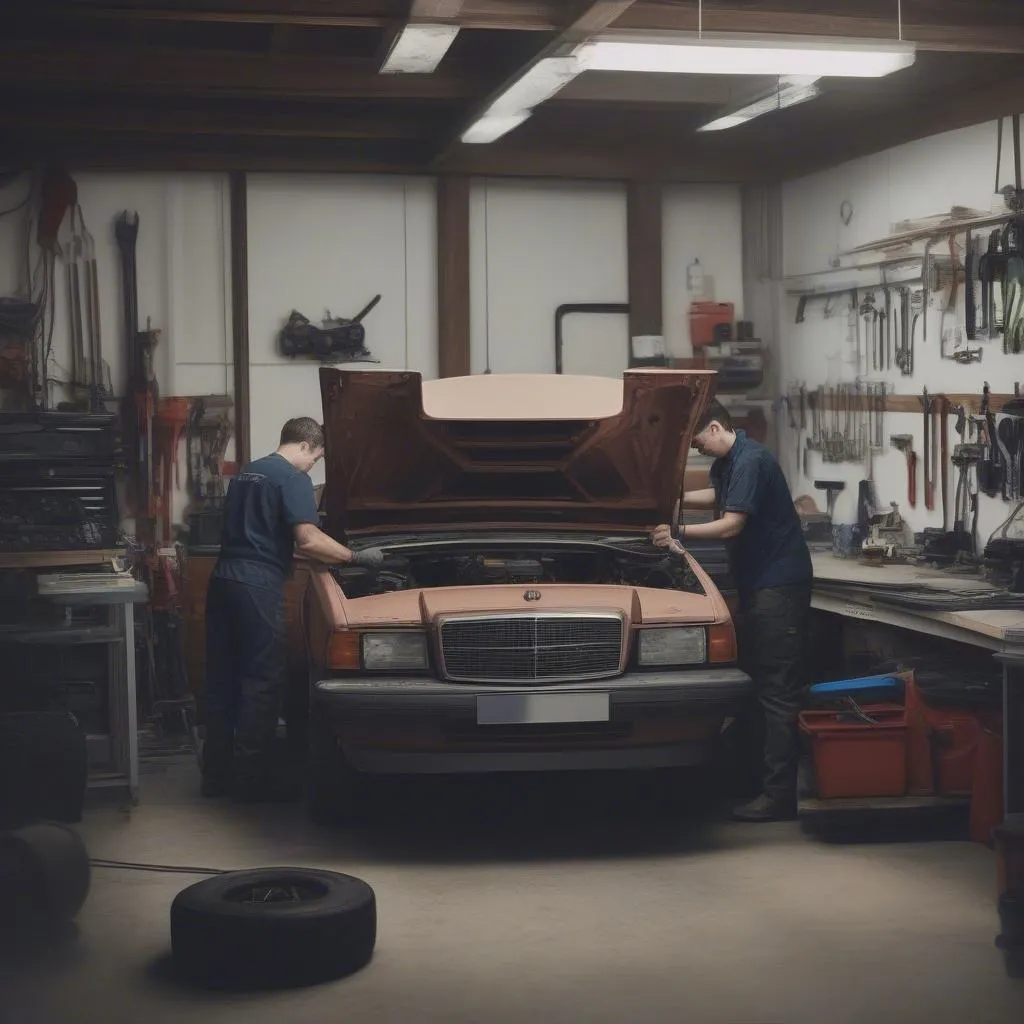 Car diagnostics in a garage