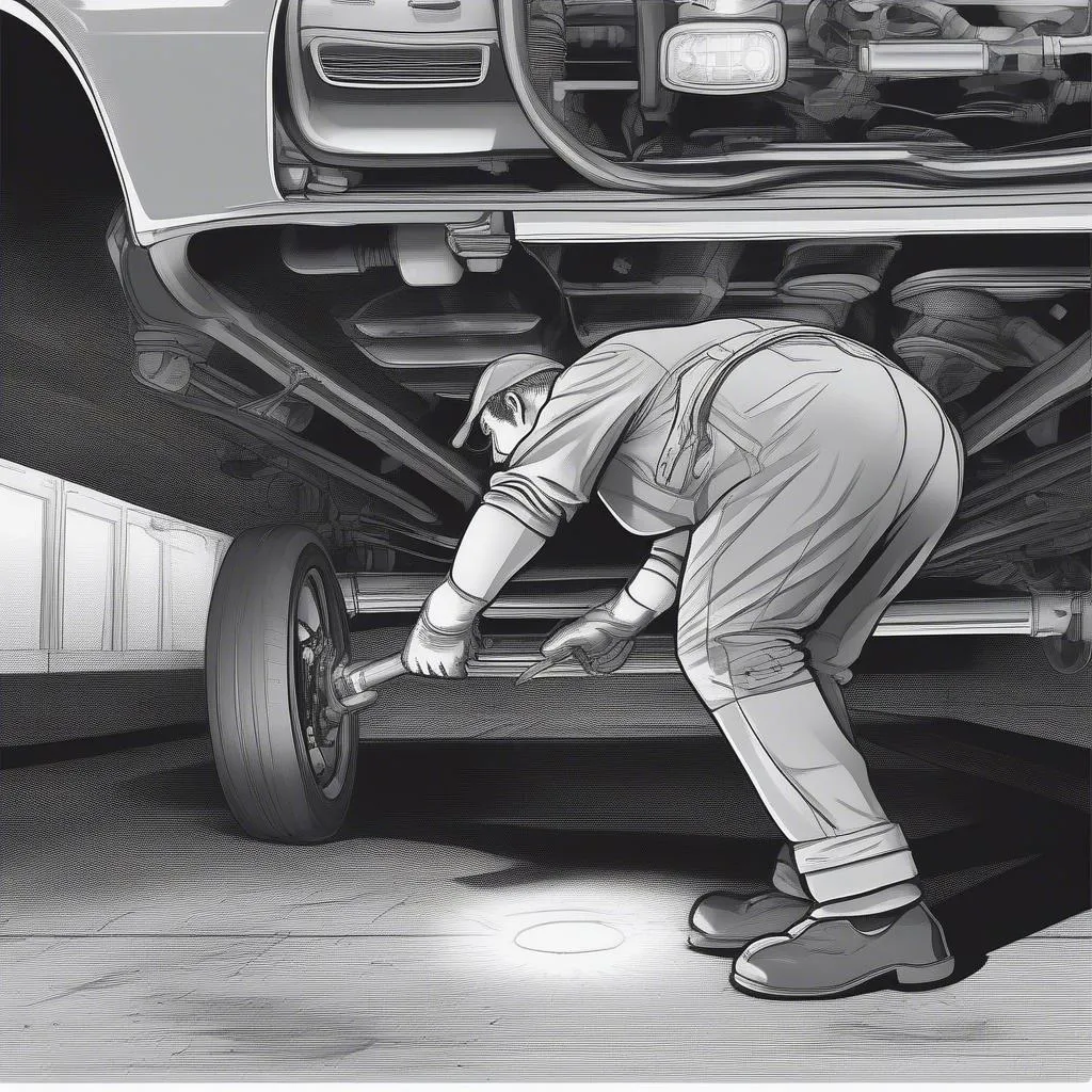 Car Mechanic Inspecting a Vehicle