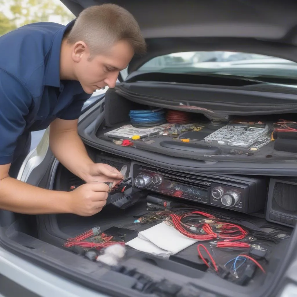 Car radio installation