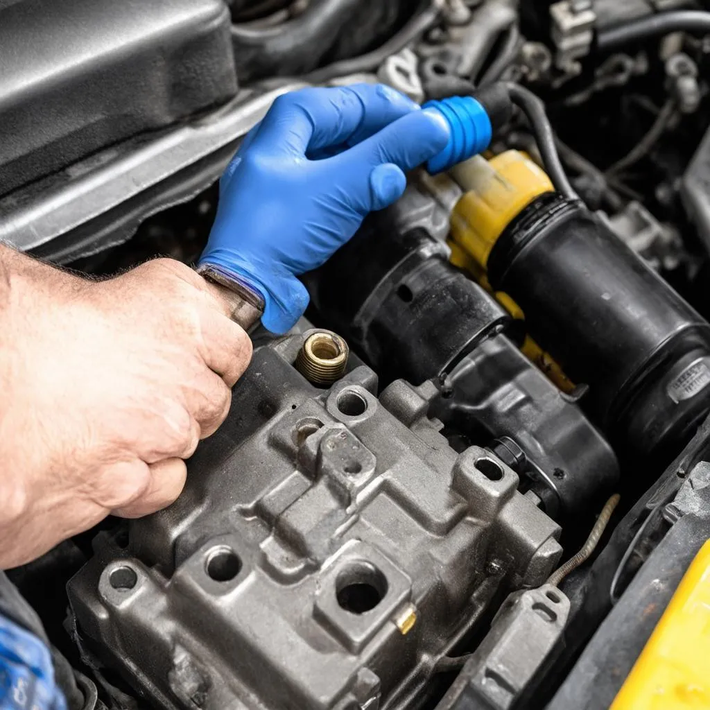 Remplacement de la pompe à carburant CAT C12