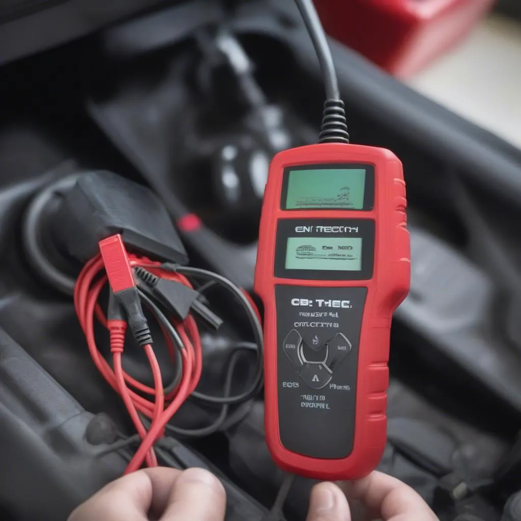 Cen-Tech OBD II Code Reader on vehicle