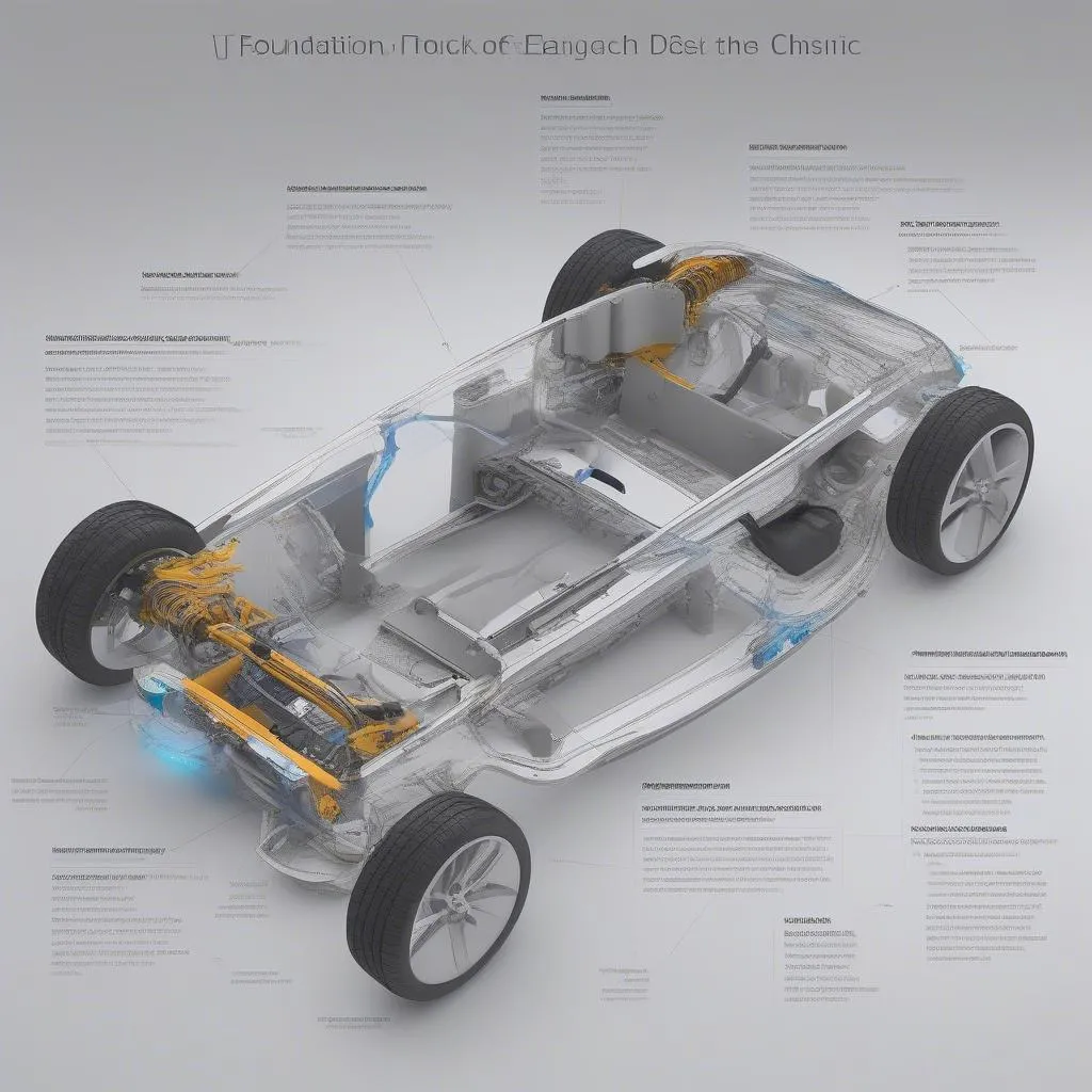 Châssis d'une voiture électrique, illustration de technologie moderne