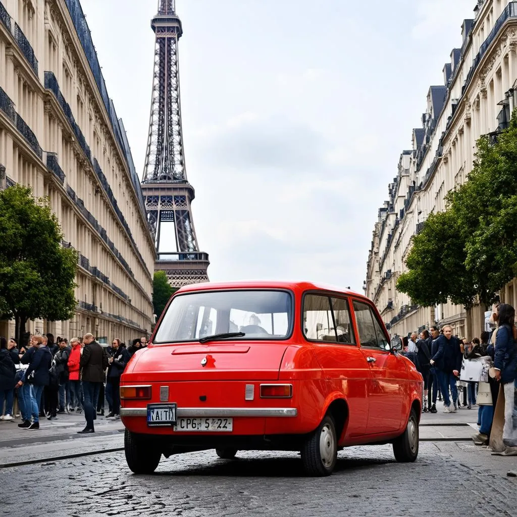 Voiture citadine à Paris