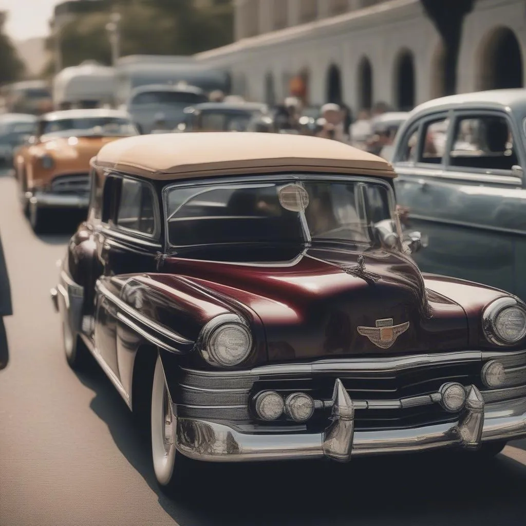 Une voiture classique dans une car cruise