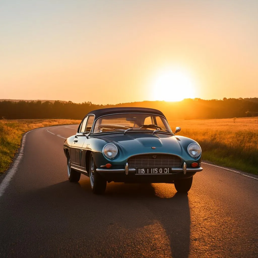 Voiture de collection sur la route