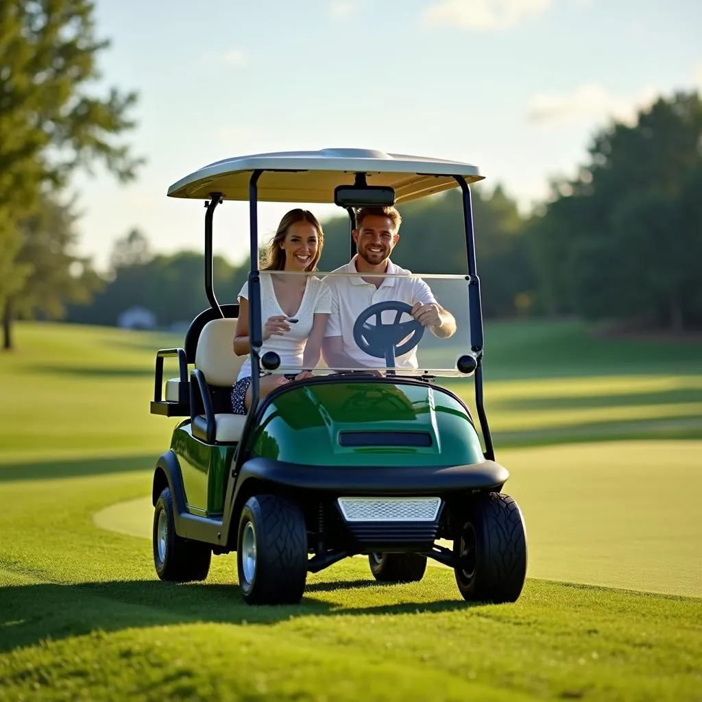 Voiturette de golf Club Car sur un terrain de golf