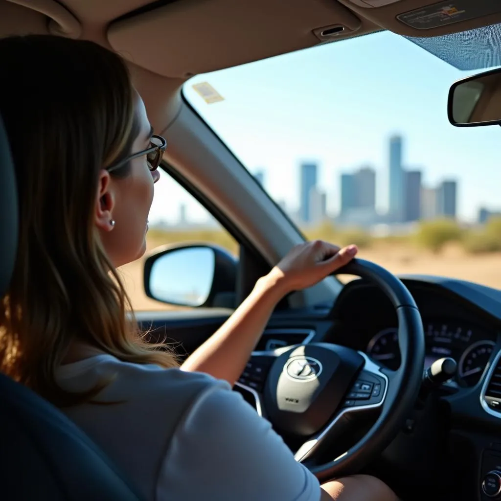 Conducteur d'une voiture de location à Phoenix