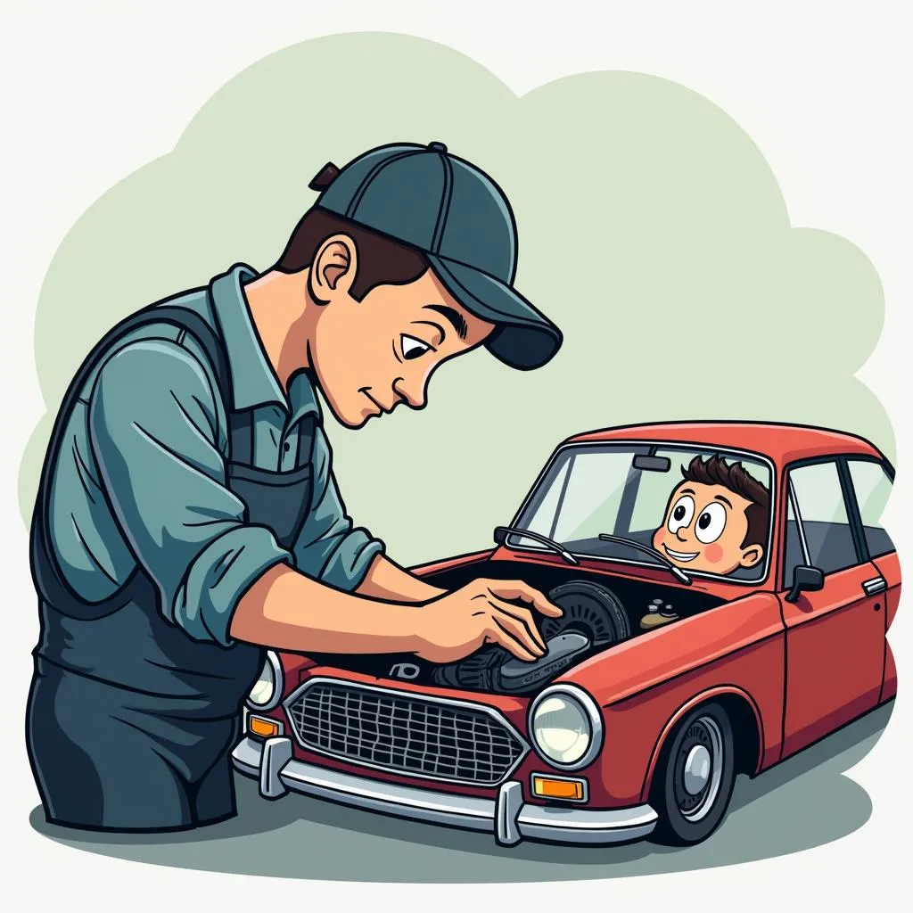 Dessins animés de voiture pour la réparation automobile