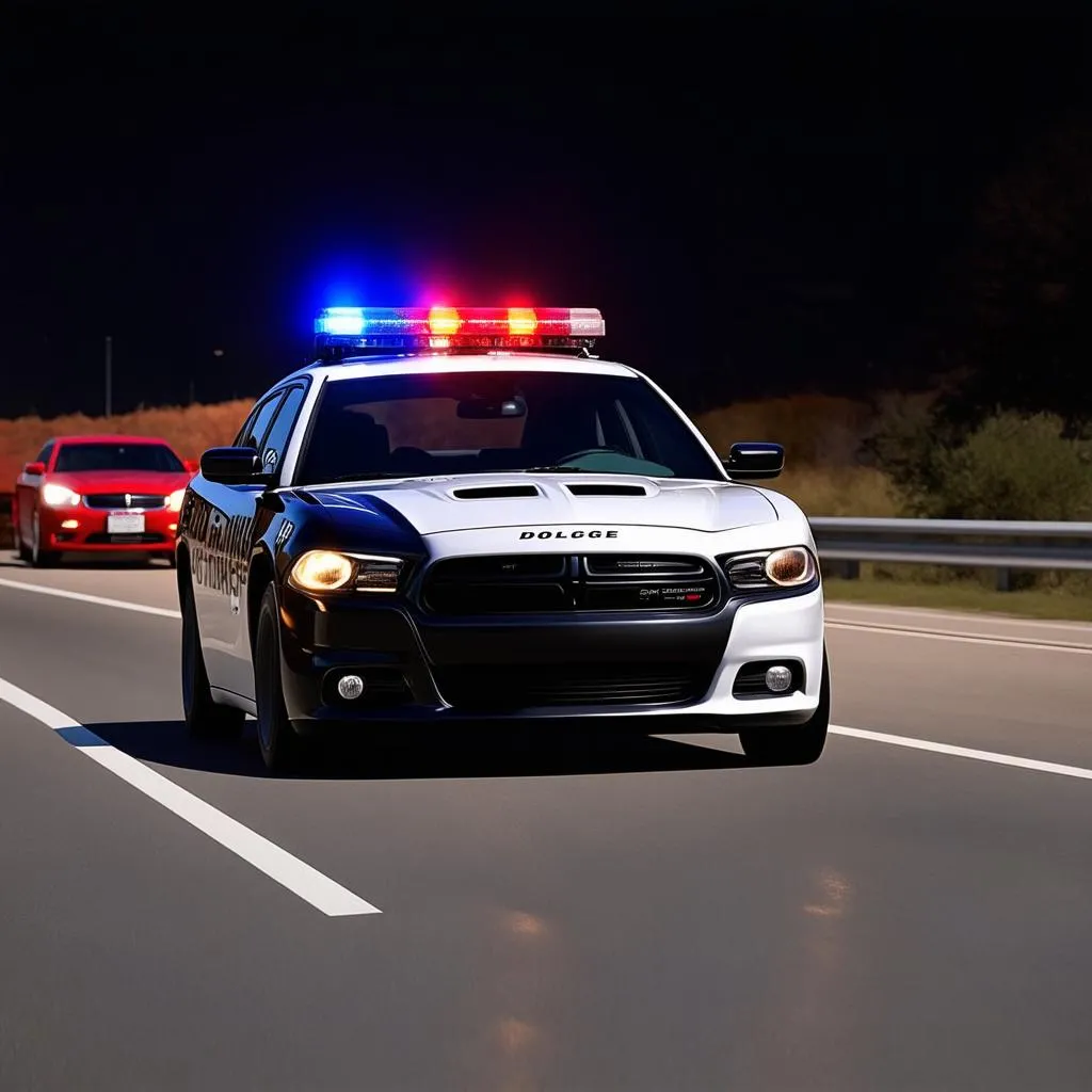 Dodge Charger Police Car en filature