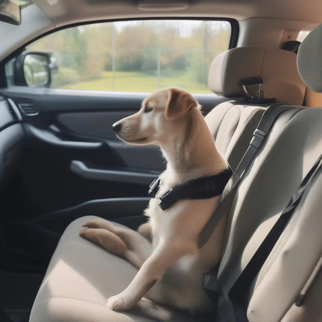 Dog in Car Seat