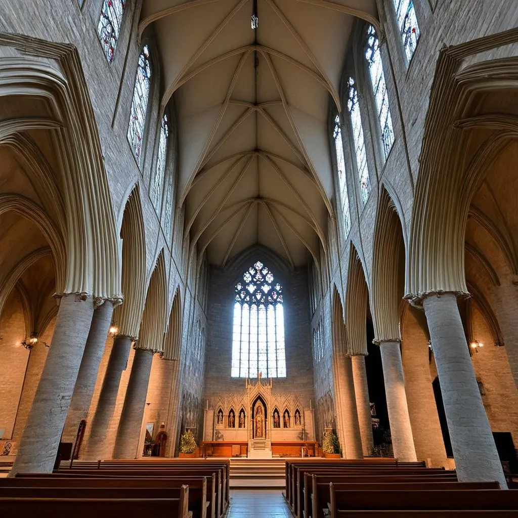 Église en France avec un autel