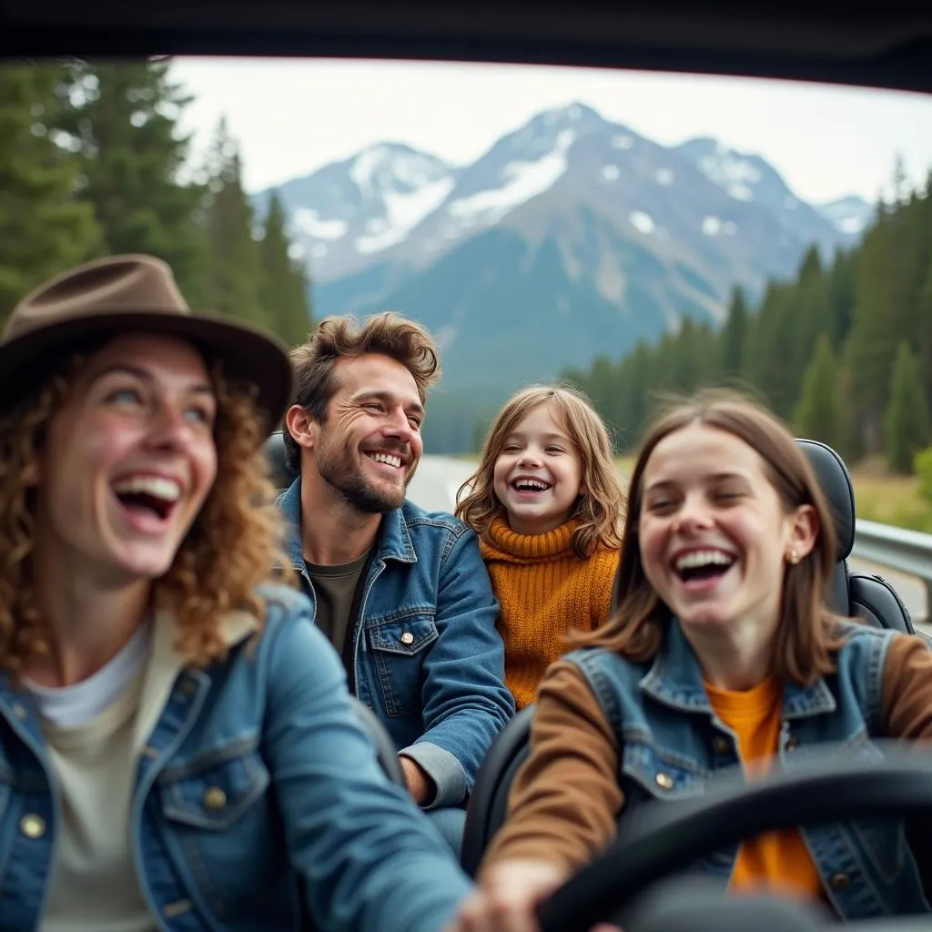 Des familles profitant d'un voyage en voiture dans le Colorado