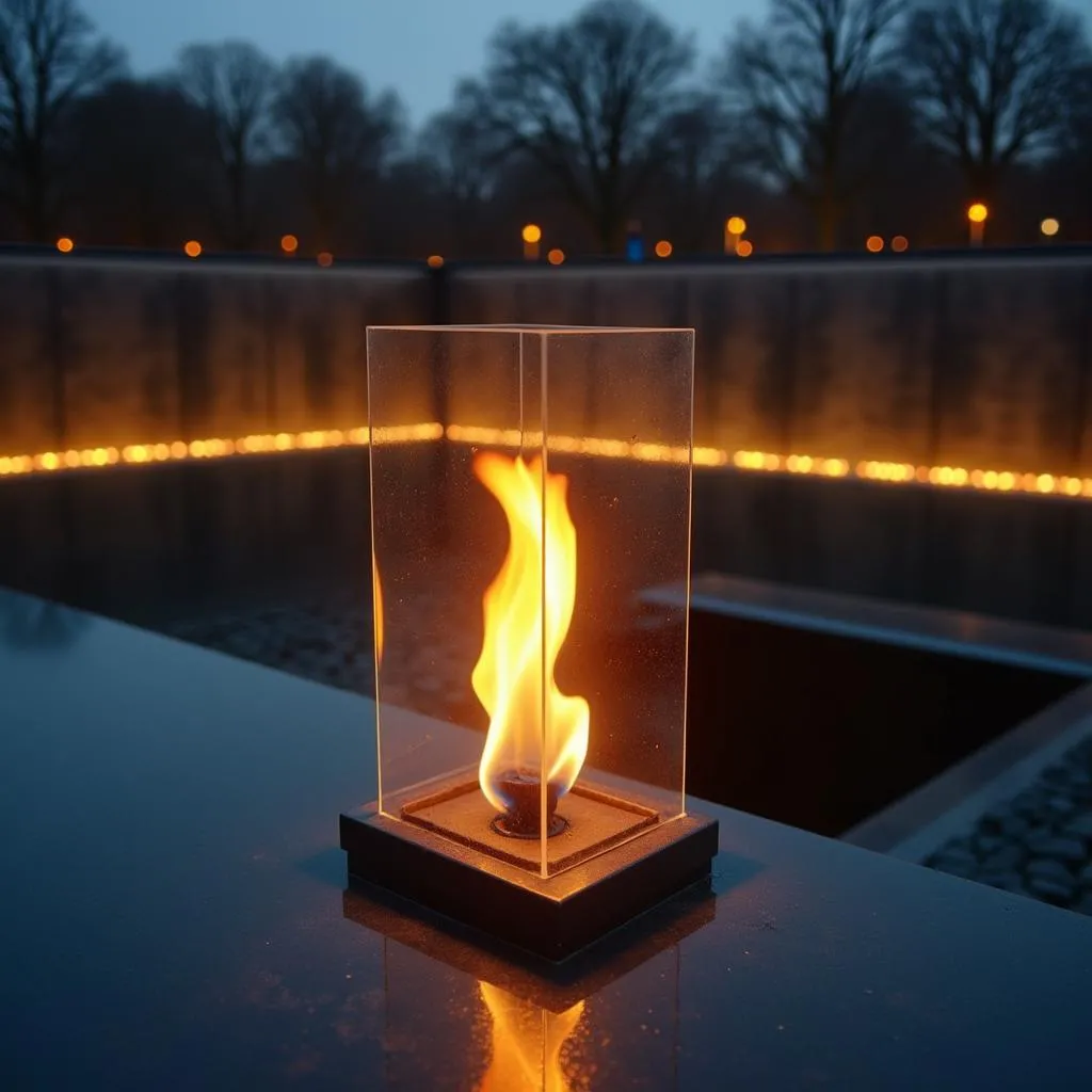 Flamme éternelle allumée en mémoire des victimes de l'Holocauste