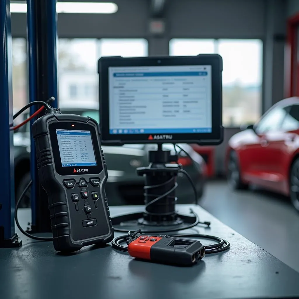 Garage moderne équipé pour le diagnostic automobile