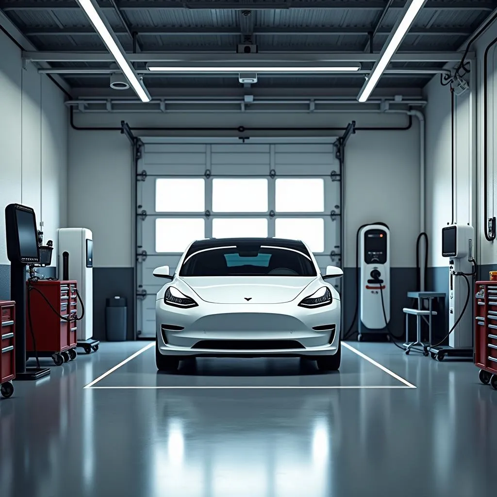 Garage Moderne avec Équipement pour Voiture Électrique