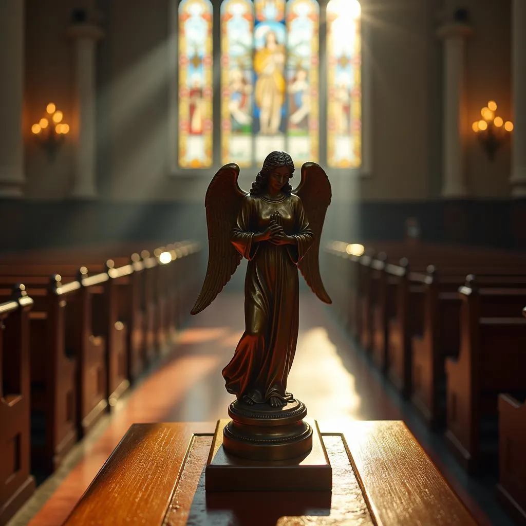 Grossiste statuaire archanges d'autel en bronze dans une église