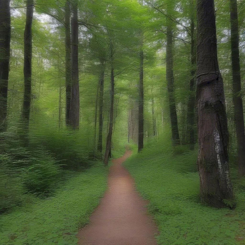 Un sentier de randonnée à travers les bois