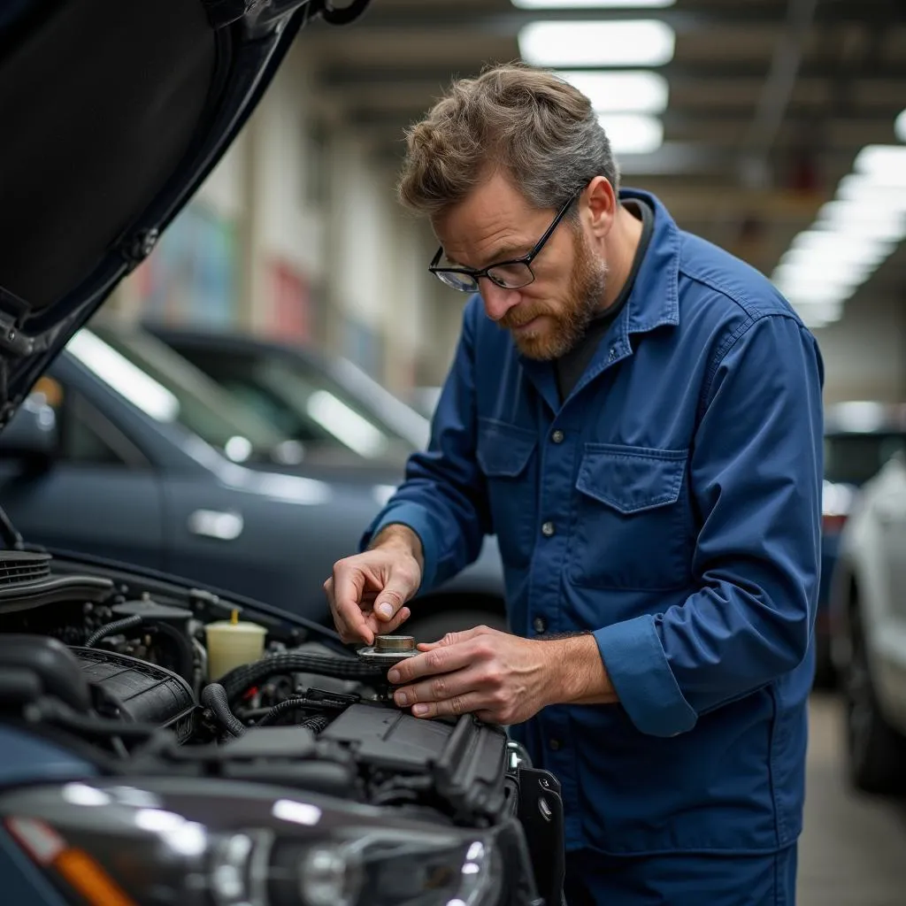 Inspection d'une voiture d'occasion