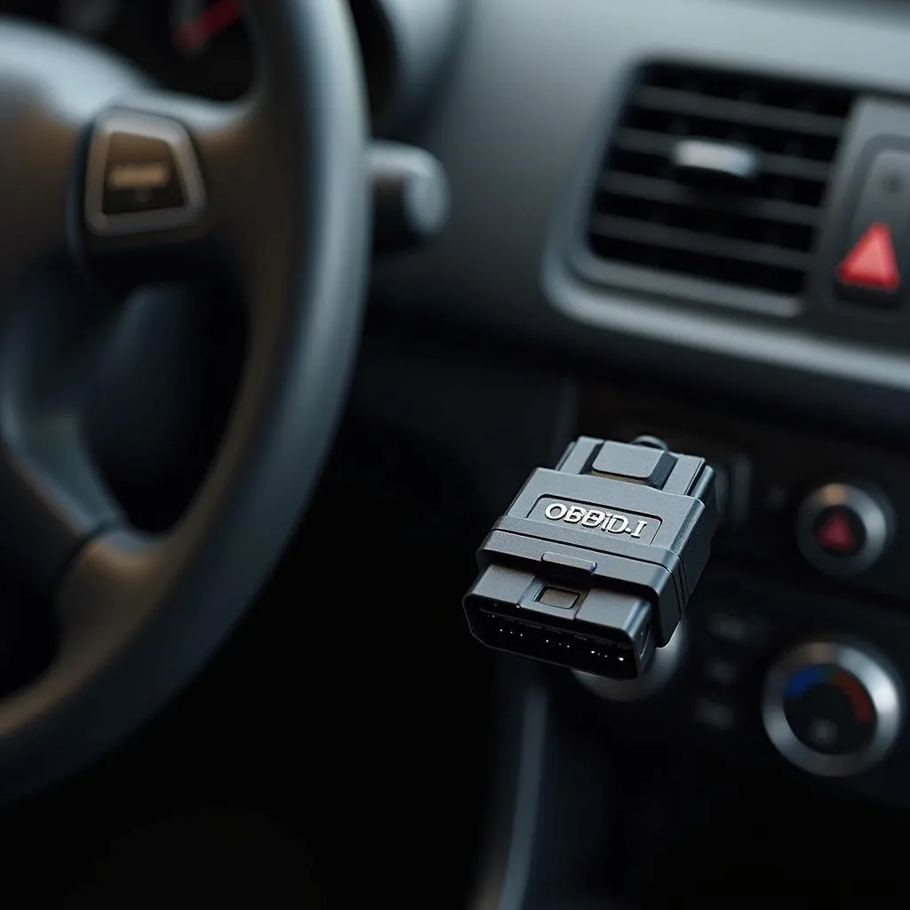 Interface OBD-II et connecteur dans une voiture