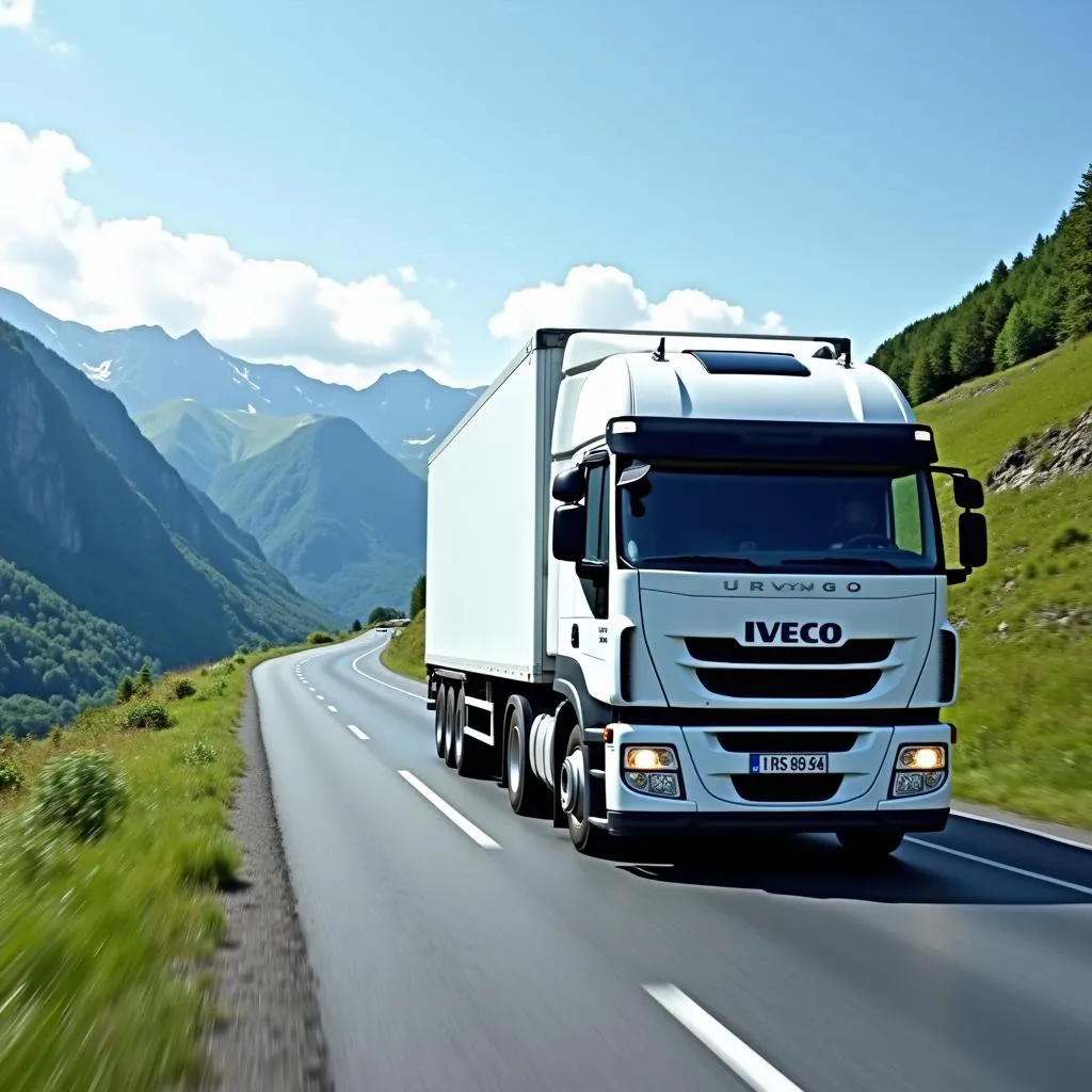 Iveco Eurocargo sur route de montagne