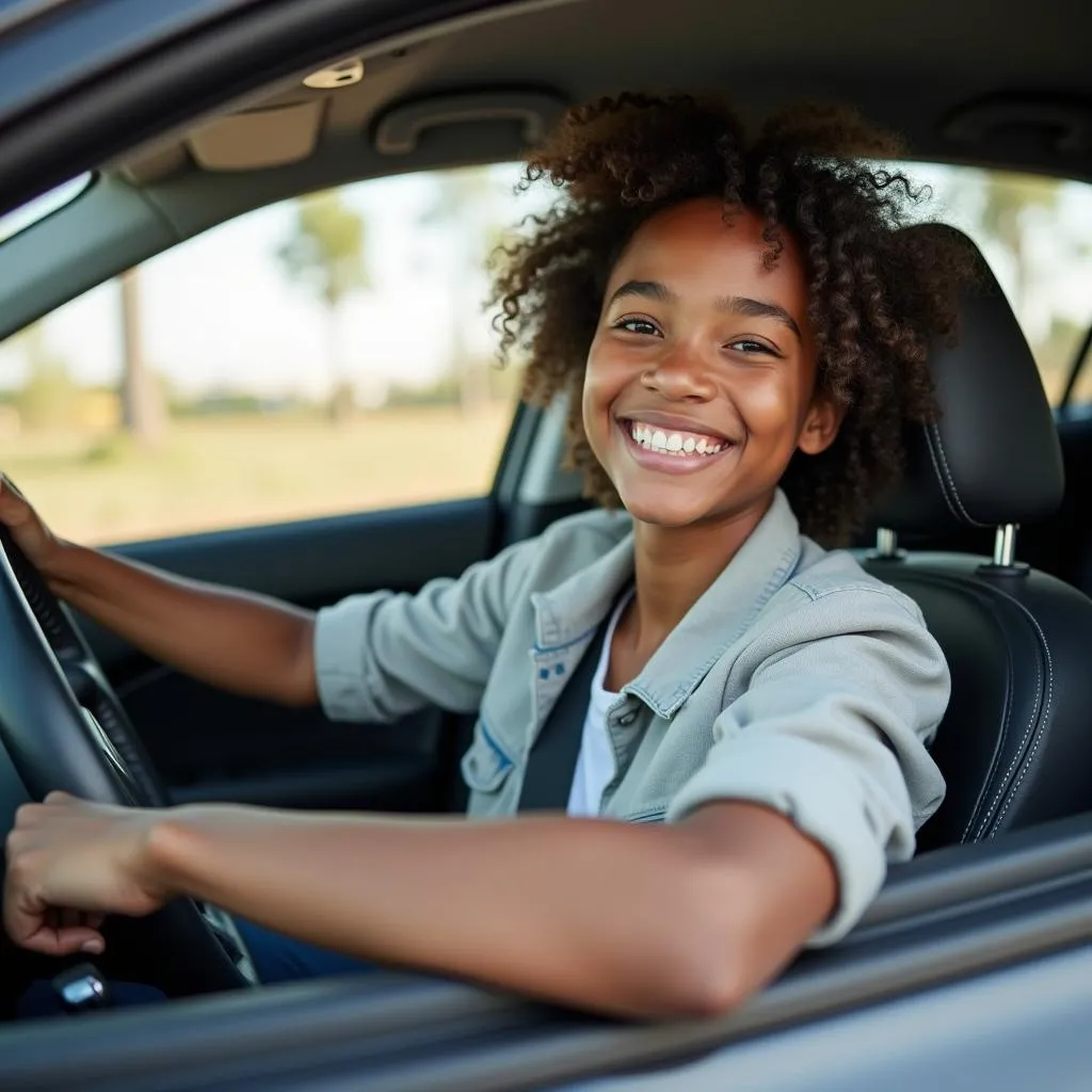 Jeune conducteur au volant de sa voiture