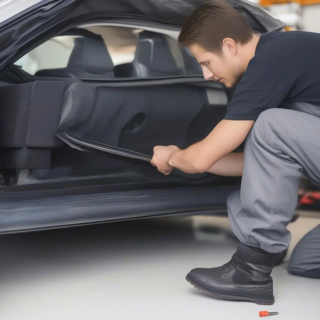 Remplacement de joint de porte de voiture